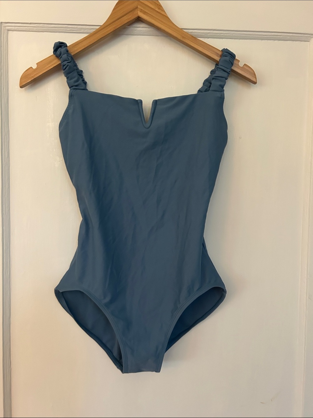 Jule Dancewear Carbon Adult Leotard French Blue Ruched ballet barre nwot